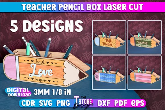 Teacher Pencil Box Laser Cut School Design Review